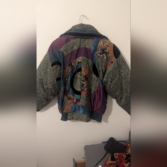 VNT Neiman Marcus Patchwork Down Puffer Coat- Embroidered - Picture 2 of 14